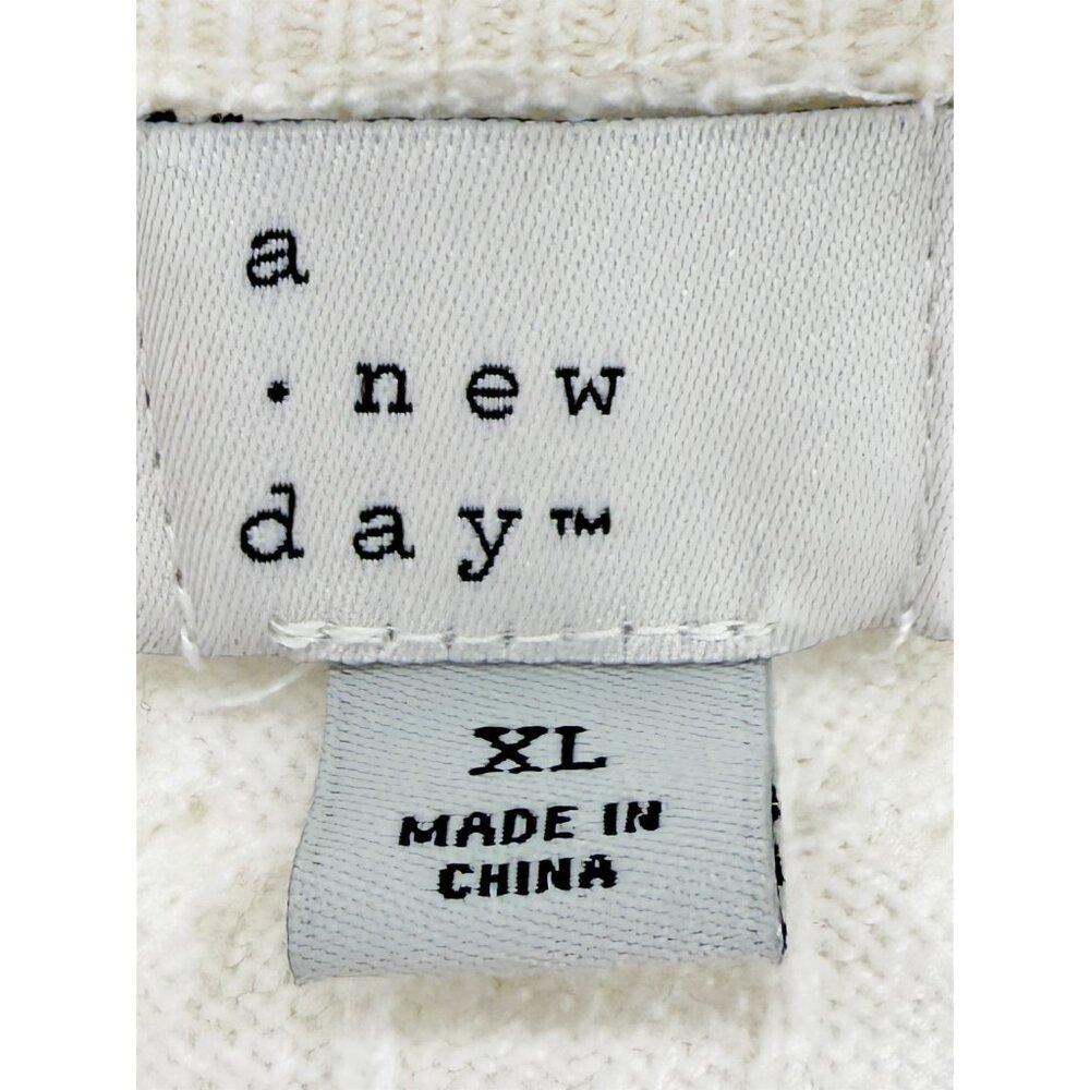 A New Day Women's Crewneck Cable-knit Pullover Sweater ivory XL - Picture 5 of 8